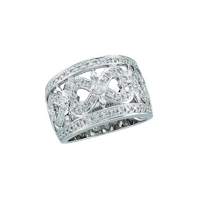 14K White 1/2 CTW Natural Diamond Ring