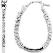 Platinum 1/4 CTW Natural Diamond Inside-Outside Hoop Earrings