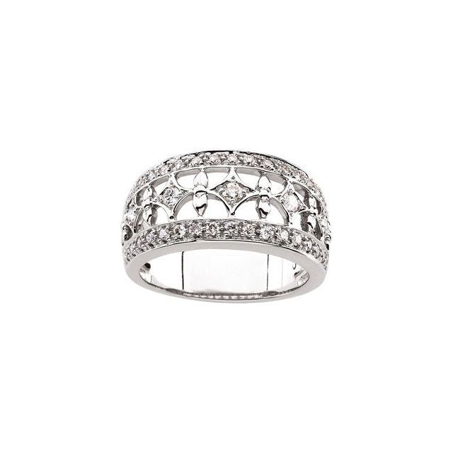 14K White 1/2 CTW Natural Diamond Ring