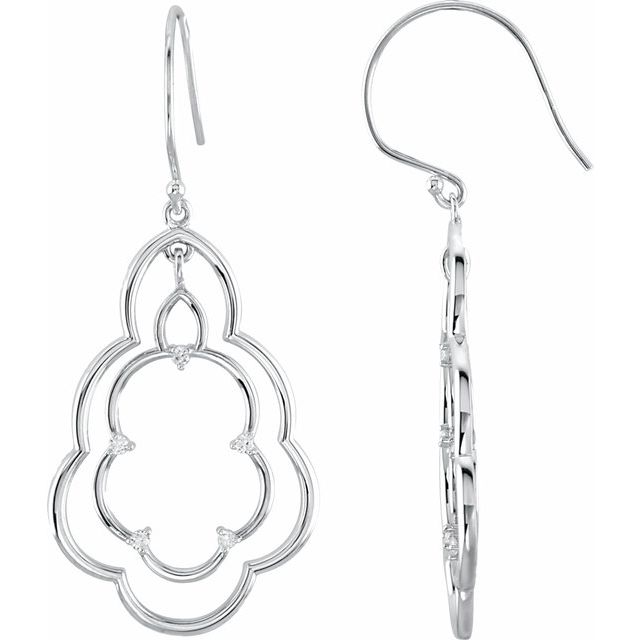 14K Yellow 1/6 CTW Natural Diamond Freeform Earrings