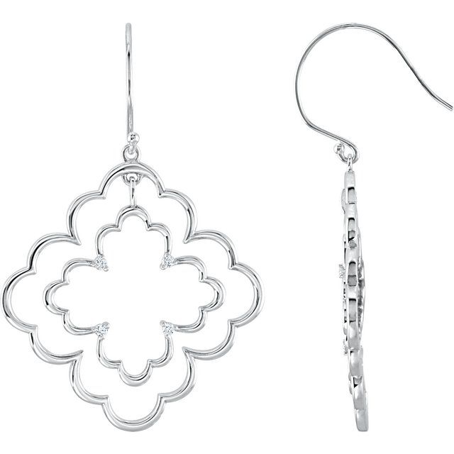 Sterling Silver 1/8 CTW Natural Diamond Earrings