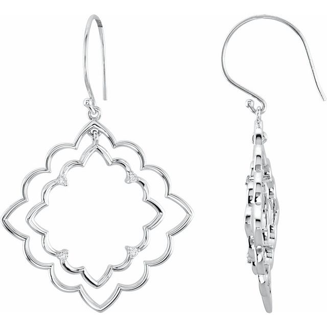 Sterling Silver 1/8 CTW Natural Diamond Earrings