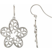 Sterling Silver 1/6 CTW Natural Diamond Flower Earrings
