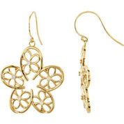 14K Yellow 1/6 CTW Natural Diamond Flower Earrings