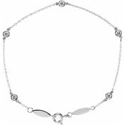 14K White 1/3 CTW Lab-Grown Diamond Bezel-Set Station 7" Bracelet