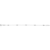 14K White 1/3 CTW Natural Diamond Bezel-Set Station 7" Bracelet