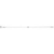 14K White .08 CT Natural Diamond 7" Bracelet