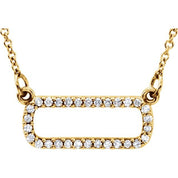 14K Yellow 1/8 CTW Natural Diamond Geometric 16" Necklace