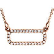 14K Rose 1/8 CTW Natural Diamond Geometric 16" Necklace