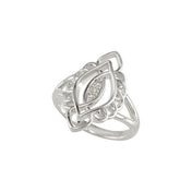 Sterling Silver .04 CTW Natural Diamond Filigree Ring