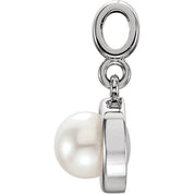 14K White Cultured White Freshwater Pearl Pendant