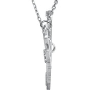 14K White .08 CTW Natural Diamond "Love" 18" Necklace