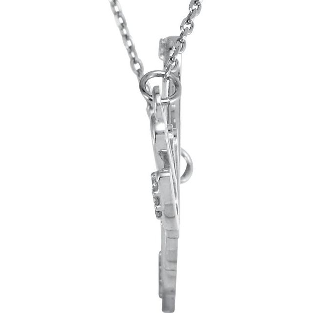 14K White .08 CTW Natural Diamond "Love" 18" Necklace