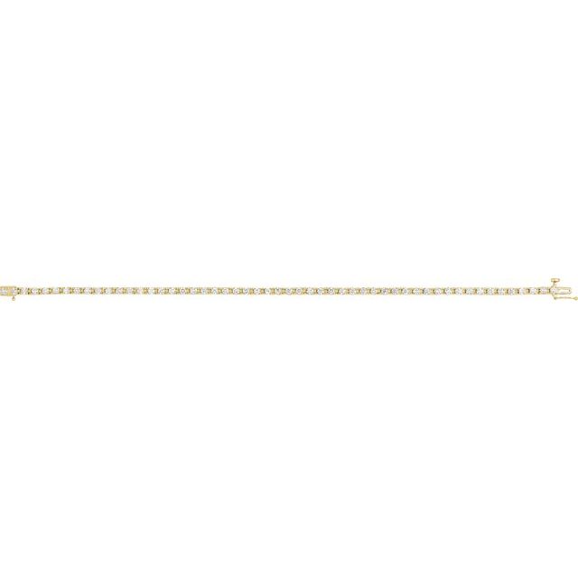 14K Yellow 2 1/8 CTW Natural Diamond Line 7" Bracelet