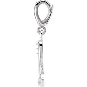 Sterling Silver Script Initial A .03 CTW Diamond Charm