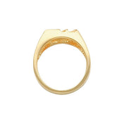 14K Yellow Natural Black Onyx & 1/10 CTW Natural Diamond Ring