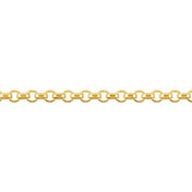 14K Yellow Gold 2.5 mm Hollow Diamond-Cut Rolo Chain
