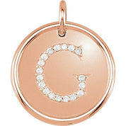 14K Rose 1/10 CTW Natural Diamond Posh Mommy? Initial G Pendant