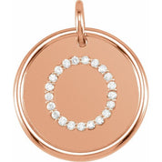 14K Rose 1/10 CTW Natural Diamond Posh Mommy? Initial O Pendant