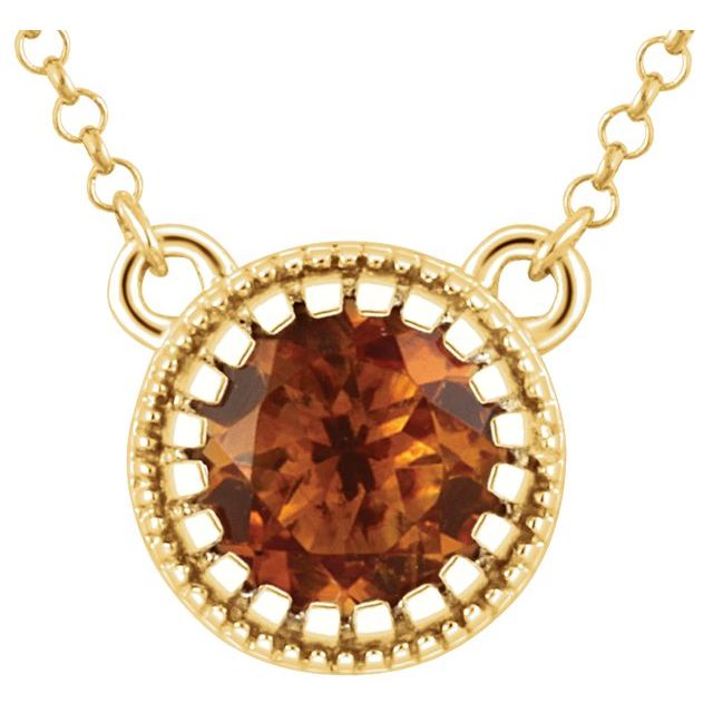 Jewelry State 14K Yellow Natural Citrine November 18" Birthstone Necklace - Motek Jewelry