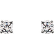 14K White Imitation Diamond Youth Earrings