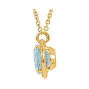 14K Yellow Natural Aquamarine & .04 CTW Natural Diamond 16 1/2" Necklace