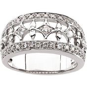 14K White 1/2 CTW Natural Diamond Ring