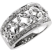 14K White 1/3 CTW Natural Diamond Ring
