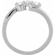 14K White 1/3 CTW Lab-Grown Diamond Three-Stone Ring