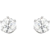 14K White 1 1/2 CTW Natural Diamond 6-Prong Stud Earrings