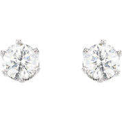 14K White 1 1/2 CTW Natural Diamond 6-Prong Stud Earrings
