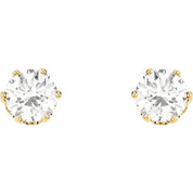 14K Yellow 2 CTW Natural Diamond 6-Prong Stud Earrings