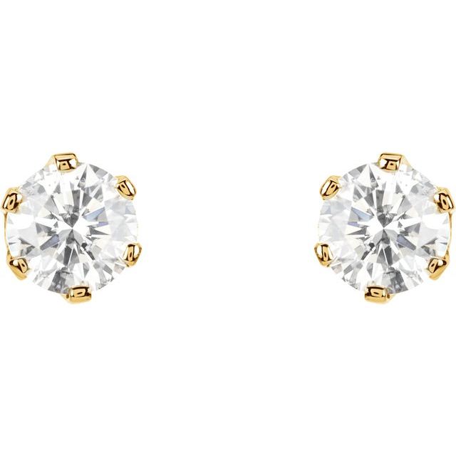 14K Yellow 1 1/2 CTW Natural Diamond 6-Prong Stud Earrings