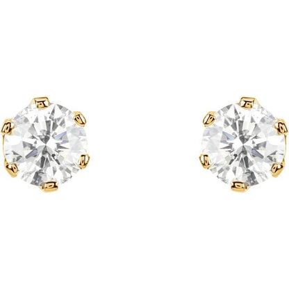 14K Yellow 1 1/2 CTW Natural Diamond 6-Prong Stud Earrings