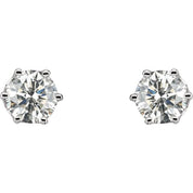14K White 1 CTW Natural Diamond Stud Earrings