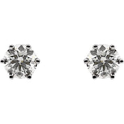 14K White 3/4 CTW Natural Diamond 6-Prong Stud Earrings