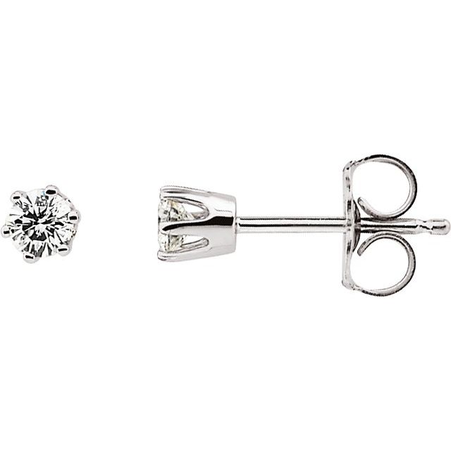 14K White 3/4 CTW Natural Diamond Stud Earrings