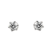 14K White 3.4 mm Imitation Cubic Zirconia Stud Earrings