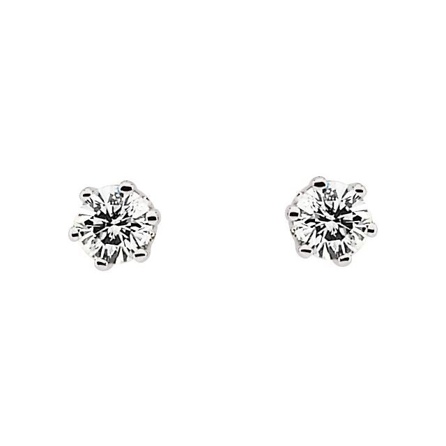 14K White 1 CTW Natural Diamond Stud Earrings