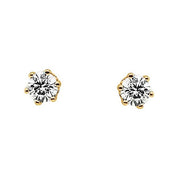 14K Yellow 1 CTW Natural Diamond Stud Earrings
