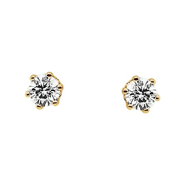 14K Yellow 1 CTW Natural Diamond Stud Earrings
