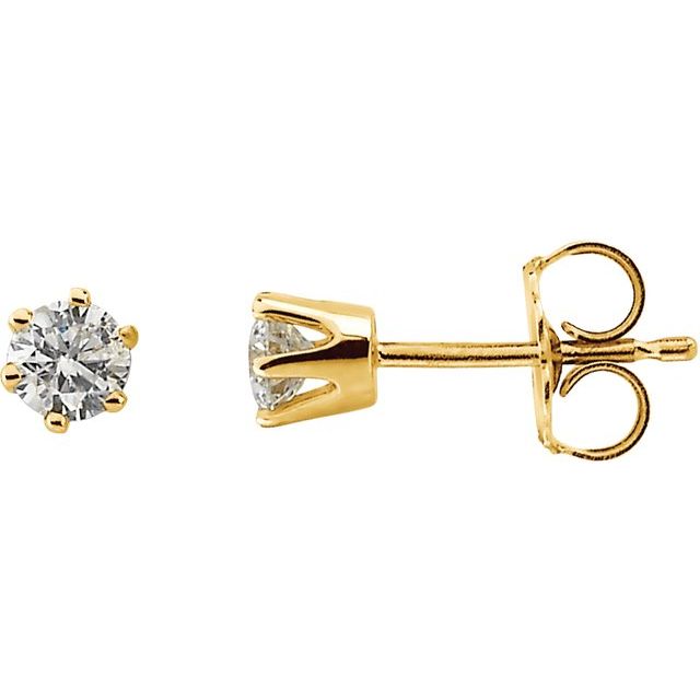 14K Yellow 1 CTW Natural Diamond Stud Earrings