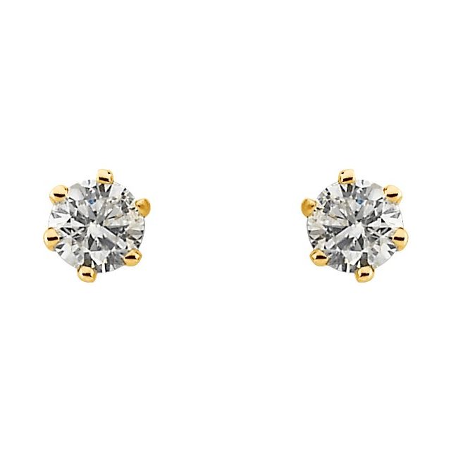 14K Yellow 1 CTW Natural Diamond Stud Earrings