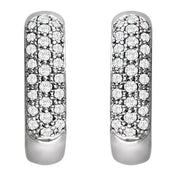 14K Natural and Lab-Grown Pave Set Diamond Hoop Earrings