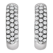 14K Natural and Lab-Grown Pave Set Diamond Hoop Earrings