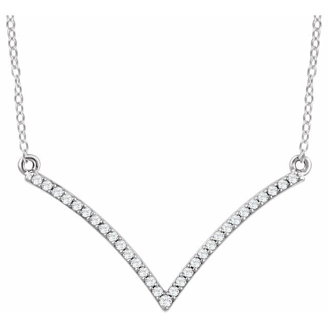 6 CTW Natural Diamond V 18" Necklace