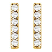 14K Yellow 1/10 CTW Lab-Grown Diamond Bar Earrings