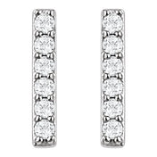 14K White 1/10 CTW Lab-Grown Diamond Bar Earrings