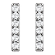 14K White 1/10 CTW Lab-Grown Diamond Bar Earrings