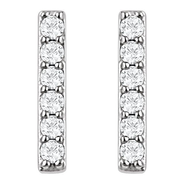10 CTW Lab-Grown Diamond Bar Earrings